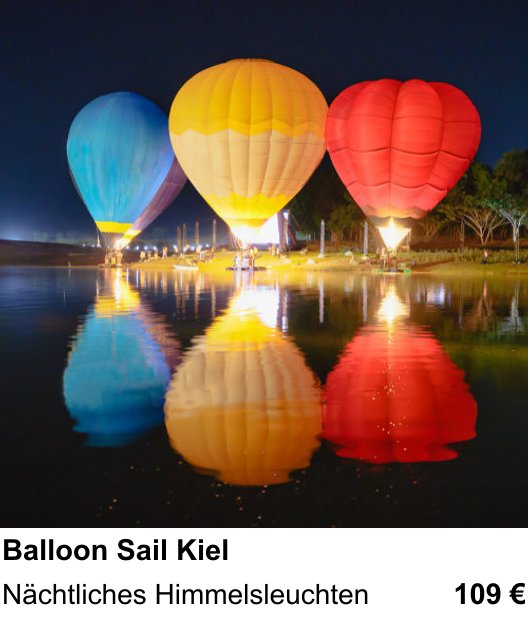 Naturnaher Foto-Workshop mit dem Thema Balloon Sail Kiel: Nächtliches Himmelsleuchten