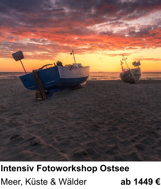 Naturnaher Foto-Workshop mit dem Thema Intensiv Fotoworkshop Ostsee: Meer, Küste & Wälder
