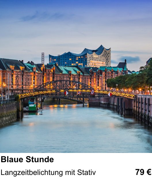 Im Fotoworkshop in Hamburg: Langzeitaufnahmen im Abendlicht