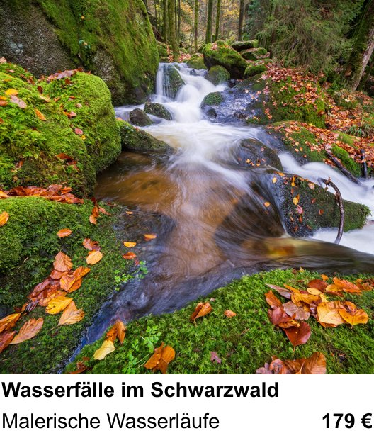 Naturnaher Foto-Workshop mit dem Thema Wasserfälle im Schwarzwald: Malerische Wasserläufe